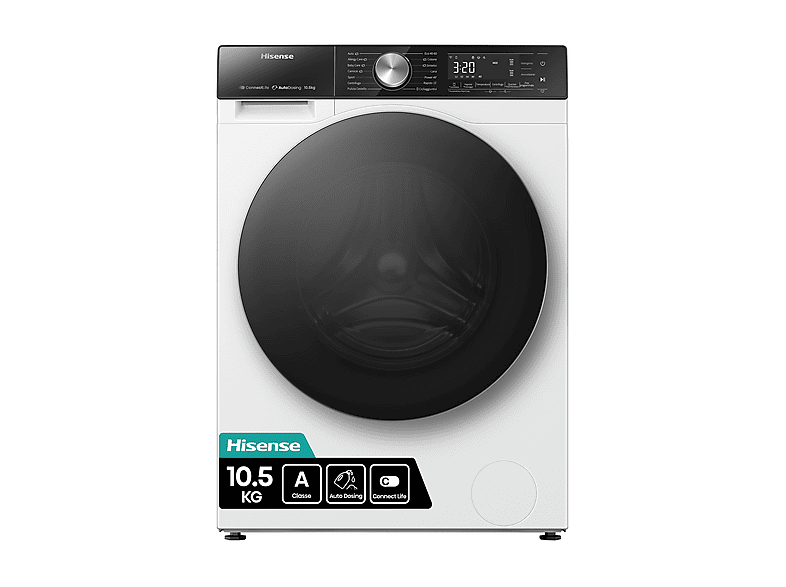 HISENSE WF5S1045BW LAVATRICE, Caricamento frontale, 10,5 kg, 19 programmi, Profondità 59 cm, Bianco , livello rumorosità centrifuga 72 dB(A), Classe A