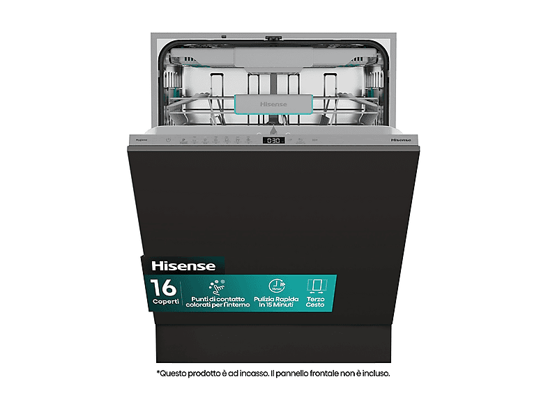 Hisense Hv16C Lavastoviglie Incasso, 59,5 cm, Classe C