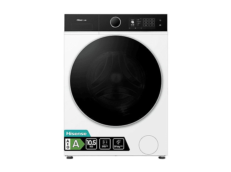 Hisense Wf5I1045Bwq Lavatrice, Caricamento frontale, 10,5 kg, 55 cm, Classe A