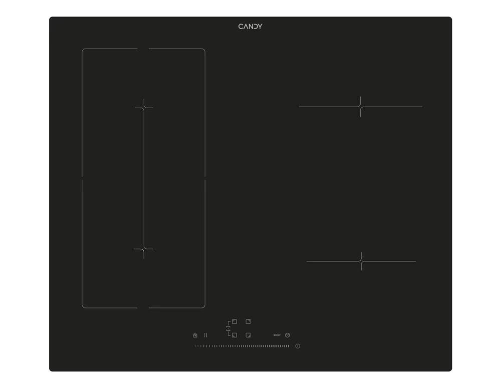 CANDY CIES64MCA Beépíthető indukciós főzőlap, fekete, 4 főzőzóna (Flexi + 2), WiFi