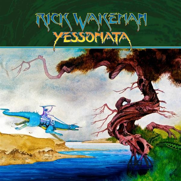 Album borítója. Egy kék dinoszaurusz lovassal a víz felett repül. Jobbra egy nagy fa. A cím: "Yessontata".