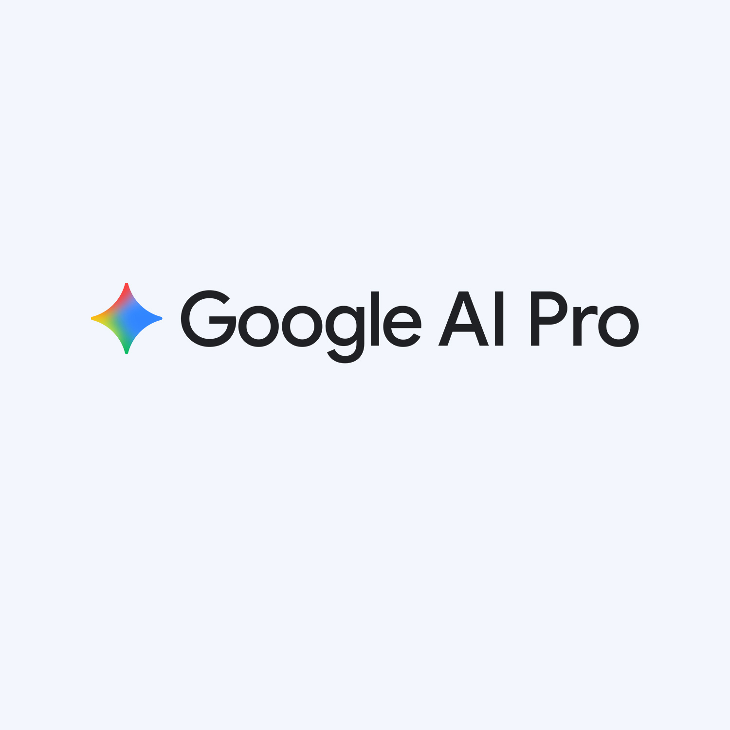 El logotipo de Google AI Pro sobre fondo blanco. Presenta un icono en forma de estrella colorida y el texto "Google AI Pro" en negro.