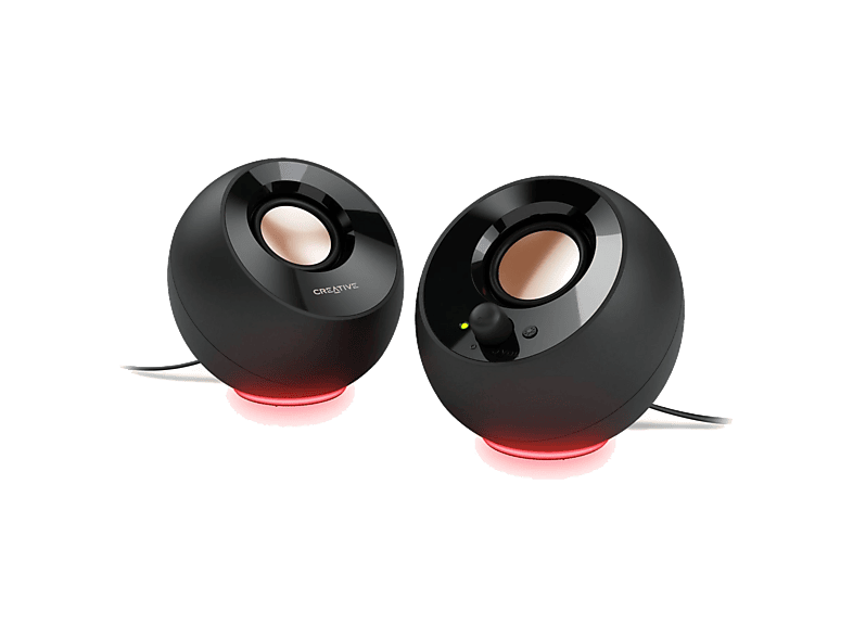 Altavoces para PC - Creative Pebble SE, Iluminación RGB, USB-C, plug-and-play, Negro