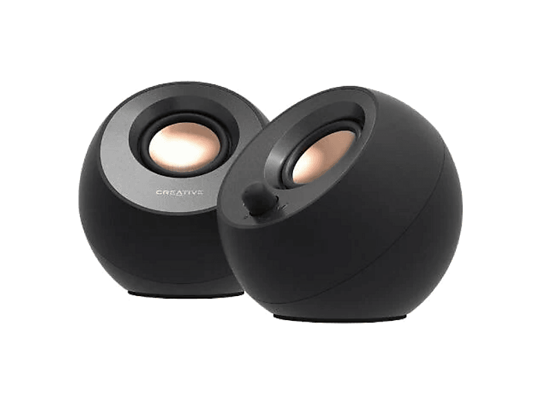 Altavoces para PC - Creative Pebble V3, Bluetooth, USB-C, 2.0 Canales, Clear Dialog y Surround, Negro