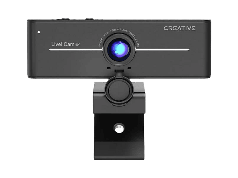 Webcam - Creative Live! Cam Sync 4K, 8.0 Megapixel UHD (3840 x 2160), Enfoque Manual, Micrófono, 95°, Cubierta de la lente Privacidad, Negro