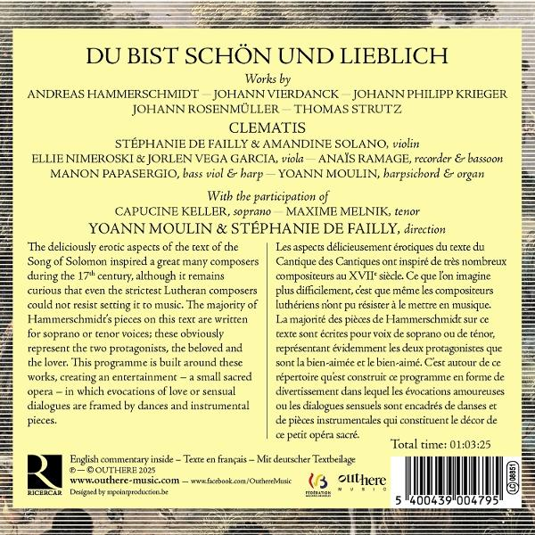 Ein CD-Cover mit Titel, Künstlern und Text in mehreren Sprachen, mit Details zur klassischen Musik.