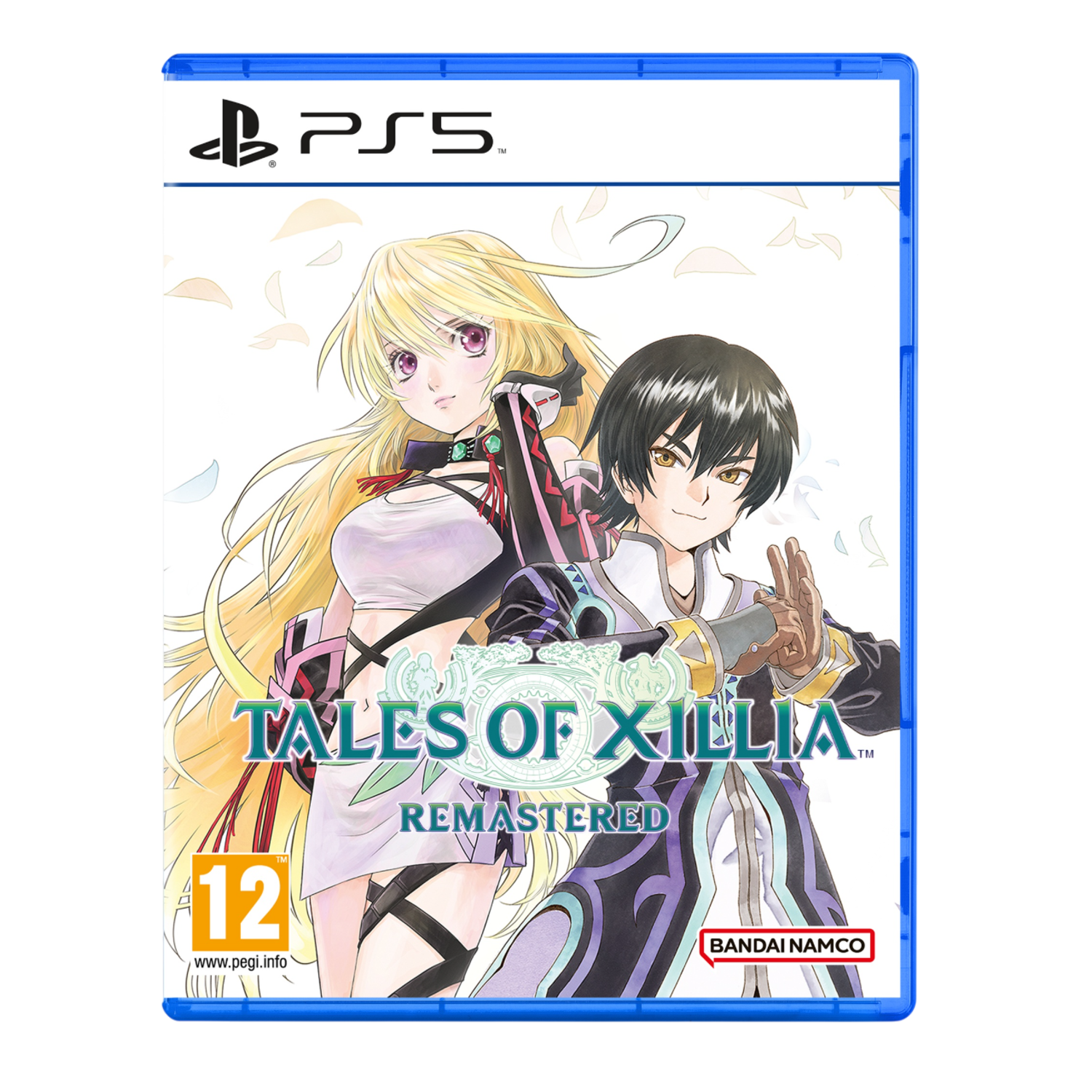 PS5 game cover van Tales of Xillia Remastered. Bevat twee anime karakters, een blonde vrouw en een man met zwart haar.