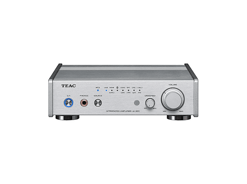 Amplificatore finale Teac Ai-303 USB DAC Amplifier, Numero di canali 2, Potenza max 150 W, Bluetooth, Silver