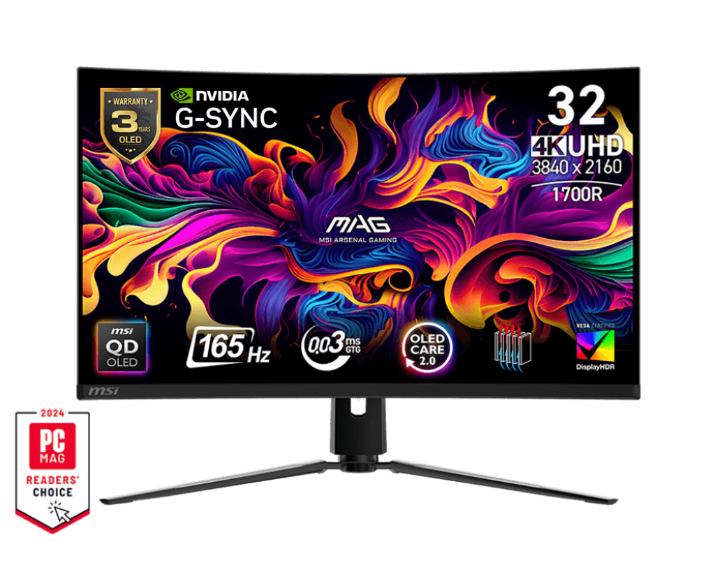 MSI MAG 321CUP QD-OLED 31,5'' Ívelt UHD 4K 165 Hz 16:9 Gamer Monitor