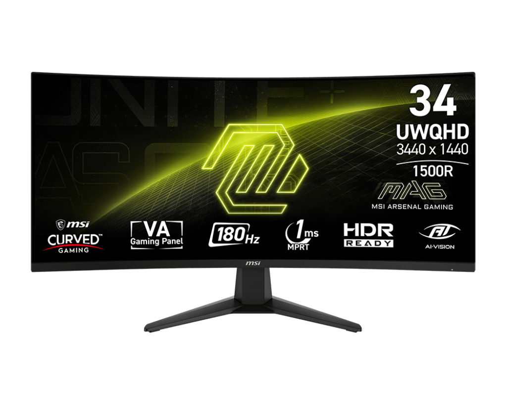MSI MAG 346CQ 34'' Ívelt UWQHD 180 Hz 21:9 VA Gamer Monitor