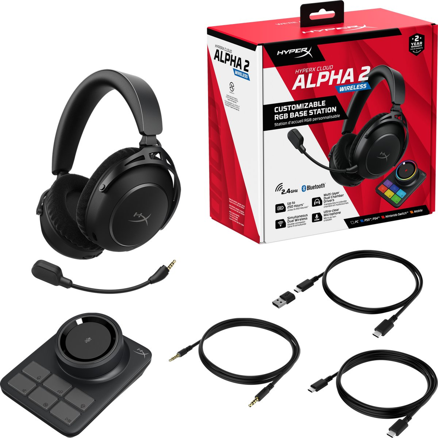 Yaowanguan Microfoon Microfoonvervanging voor HyperX Cloud Alpha Draadloze Gaming Headset, Cloud Alpha Draadloze LED Game Boom Mic Microfoon met Schuim (15cm/5,9 inch