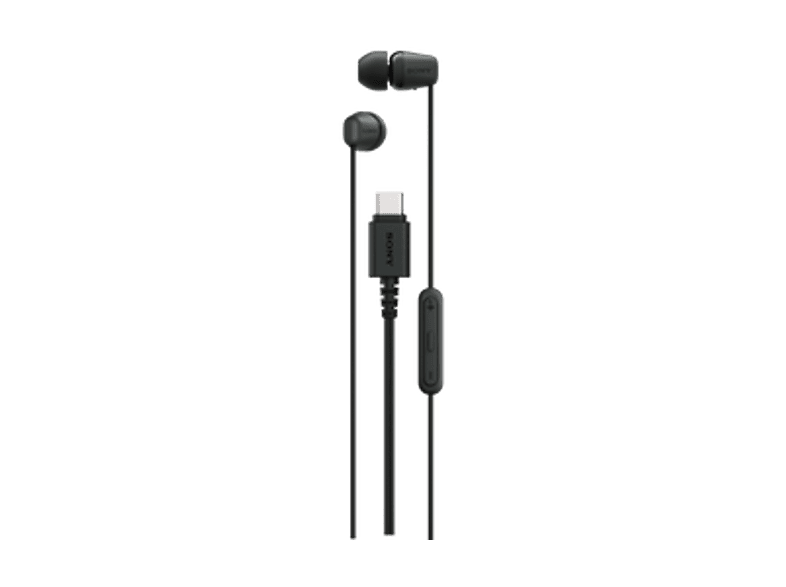 Auriculares de botón – Sony IER-EX15C, In-Ear, Con micrófono, Control multifunción, 8Hz-22.000Hz, USB-C, Tapones silicona, Imán neodimio, Negro