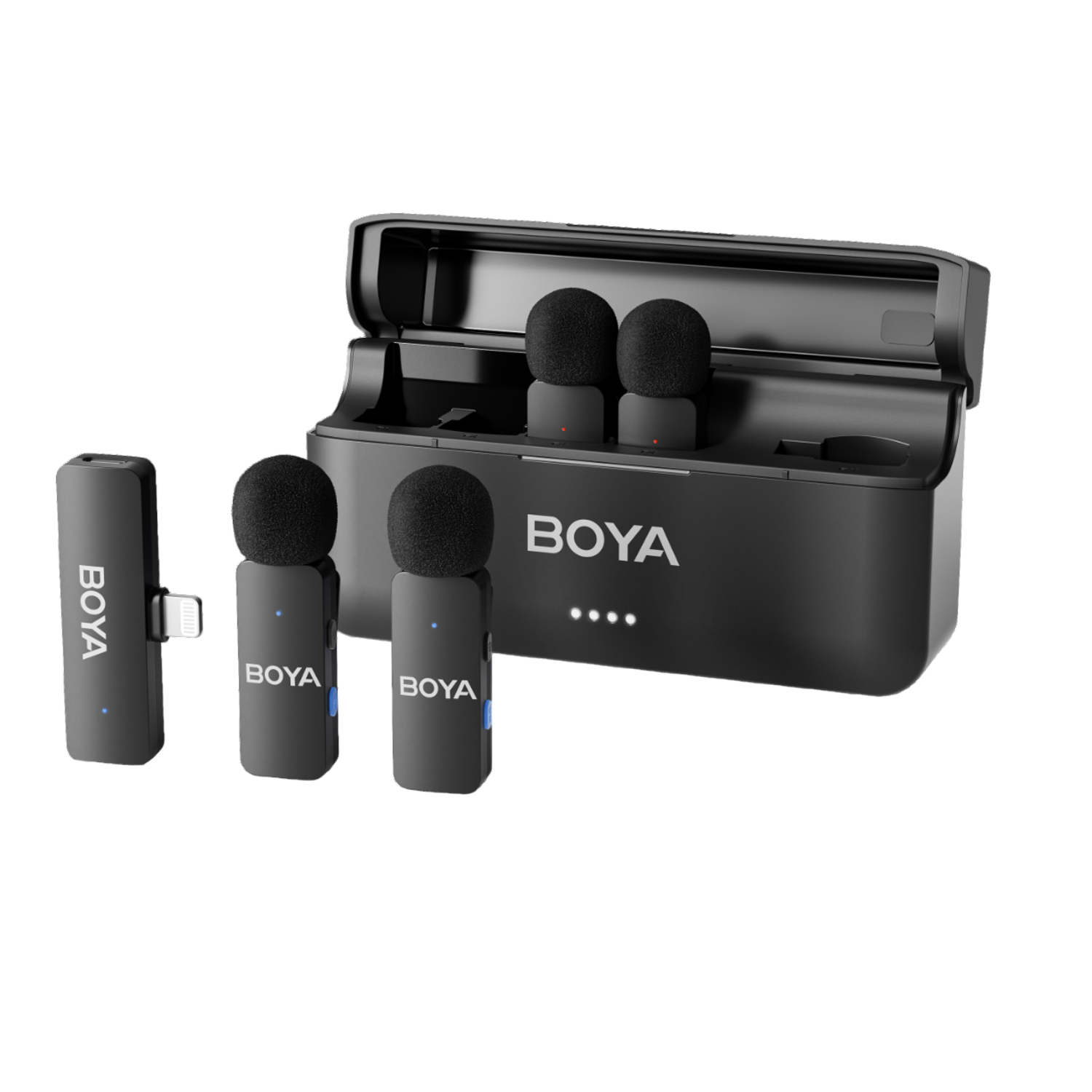 Boya By-v4d - 2.4ghz Four-channel Wireless Mic With Lightning Plug Microfoon Zwart