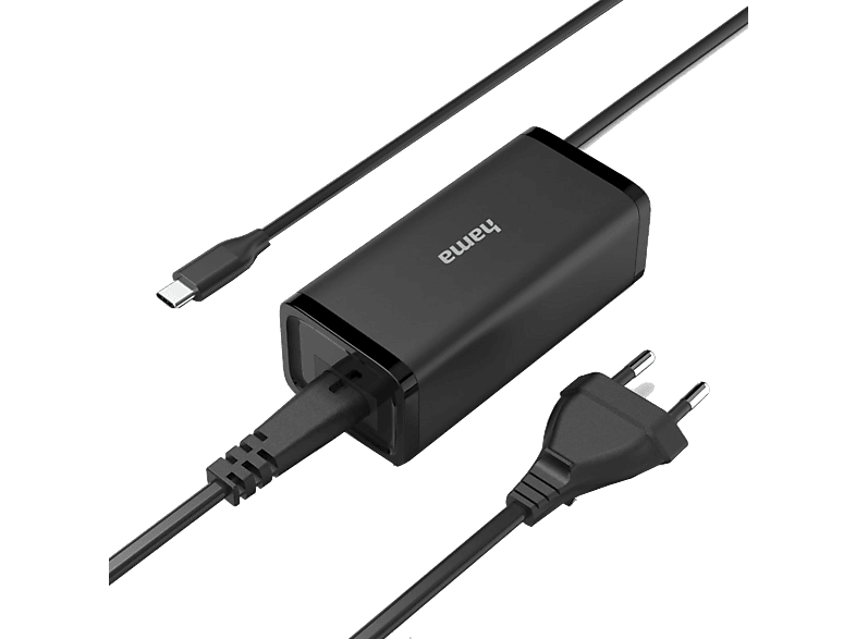 Cargador para portátil - Hama 00200024, 100W, Conexión USB-C, Negro