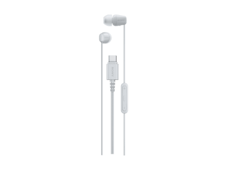 Auriculares de botón – Sony IER-EX15C, USB-C, Micrófono integrado, 8Hz-22kHz, 100dB/mW, 3g, Blanco