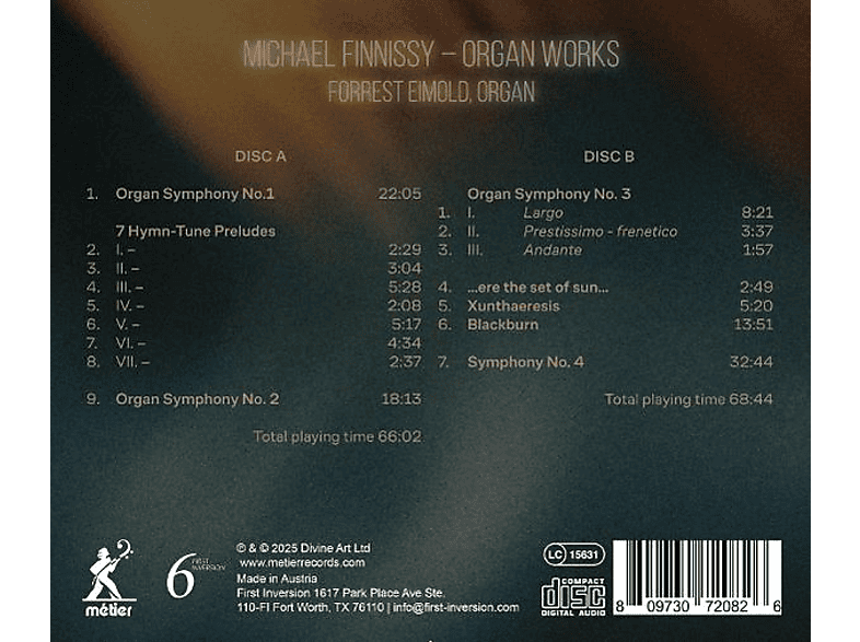 Thumbnail - Forrest Eimold - Finnissy: Orgelwerke (CD)
