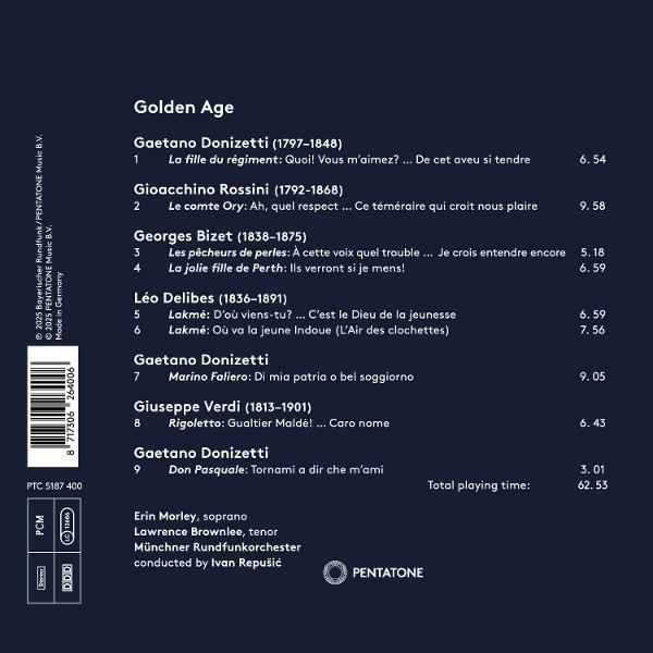 CD-Cover mit Musikkompositionen. Enthält Komponistennamen, Songtitel und Interpretenangaben, alles in weißer Schrift.