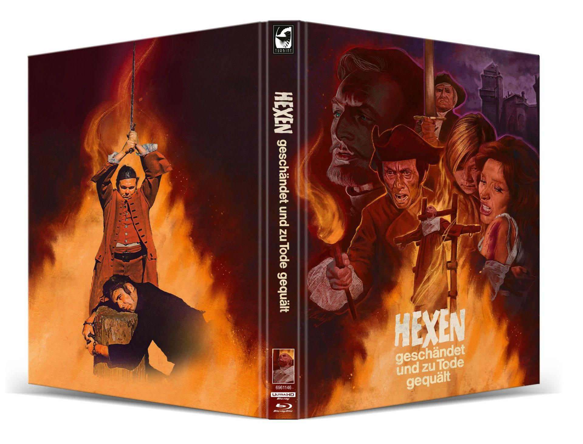 Filmcover. Ein Mann mit einem Schwert ist kurz davor, einen anderen Mann zu exekutieren. Andere Figuren im Hintergrund. Titel: HEXEN.