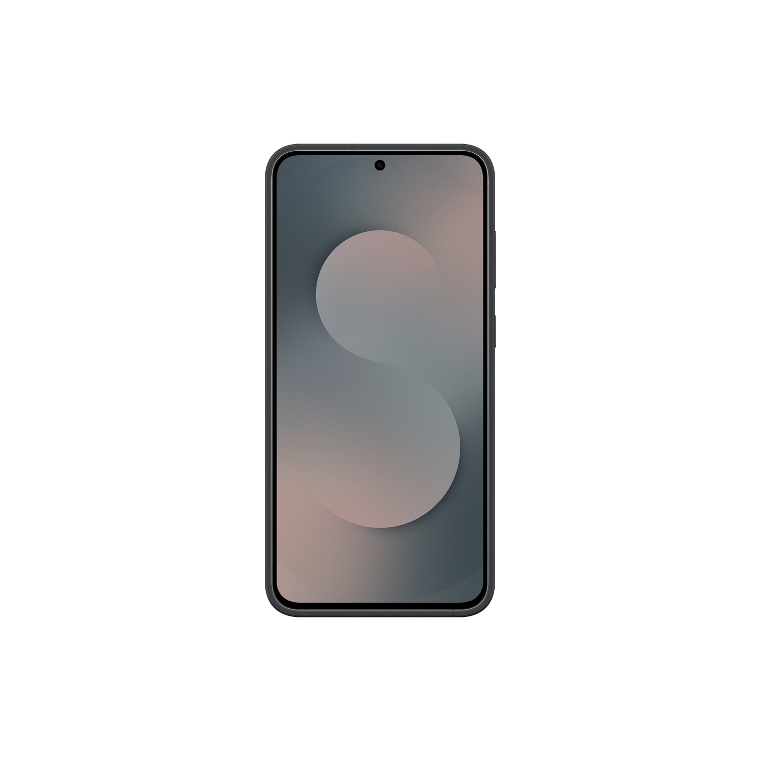 Een smartphone met een gradiënt wallpaper en een kleine camera-uitsparing. De achtergrond is zwart.