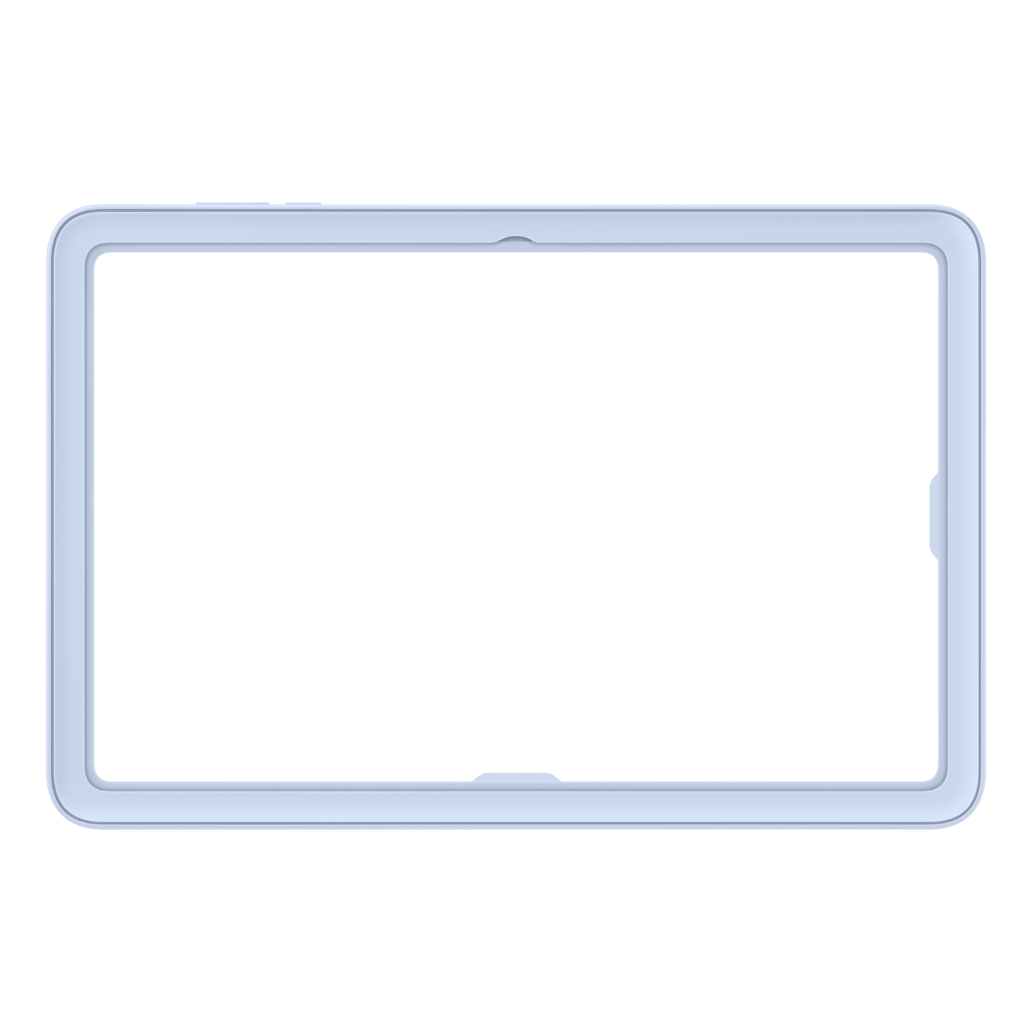 A light blue rectangular frame on a black background. The frame has rounded corners and a slight inner border.