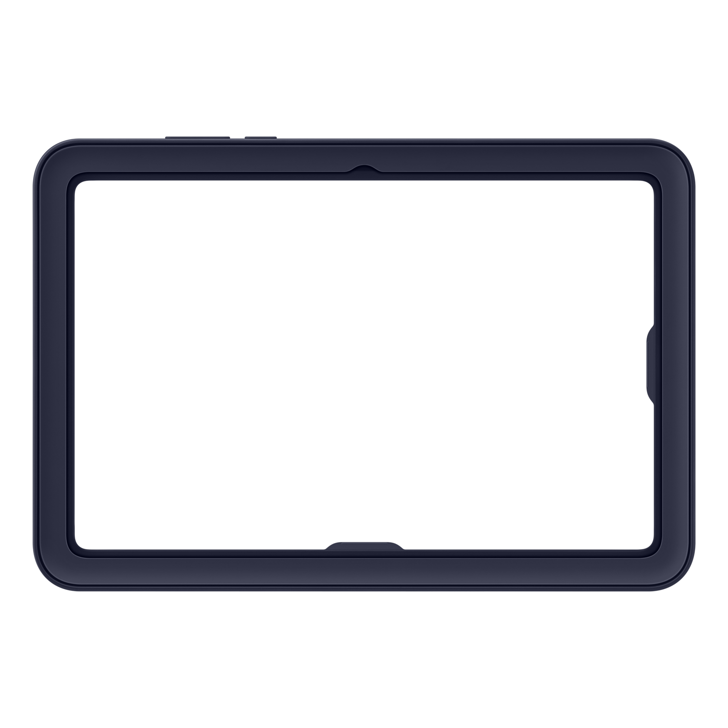 A dark blue rectangular frame on a black background. The frame has rounded corners and a slightly raised edge.