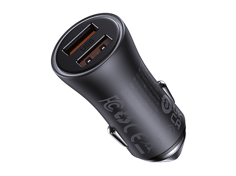 Caricabatteria Auto BaseusDual Car Charger U+C 60W da Fino a 60W, Grigio scuro