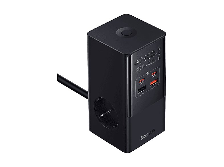 Docking Station BaseusPowerCombo Tower Power Strip, 2 prese AC + Usb-A Usb-C, 100W, cavo da 1,5 metri