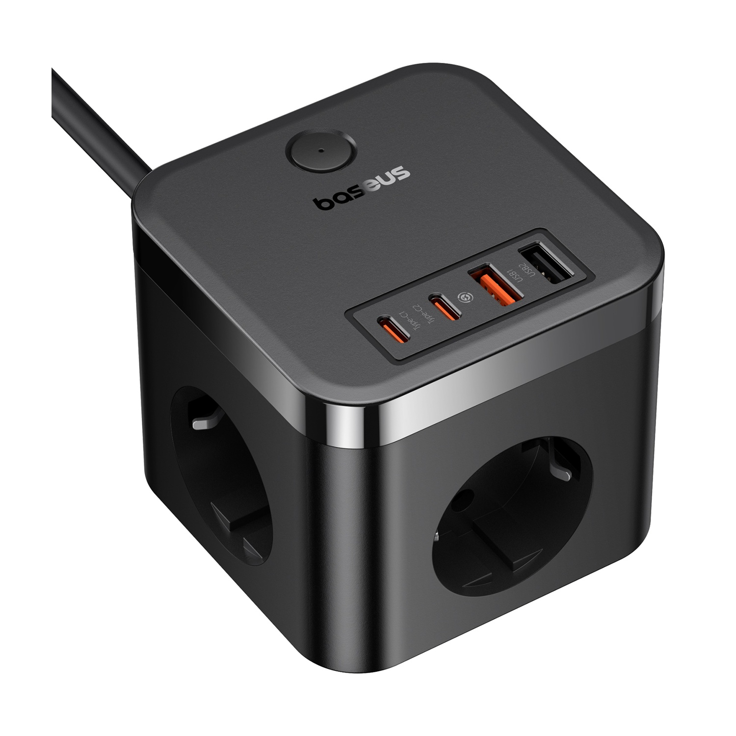 Docking Station BaseusPowerCombo Cube Power Strip, 3 prese AC + 2 Usb-A Usb-C, 30W, cavo da 1,5 metri