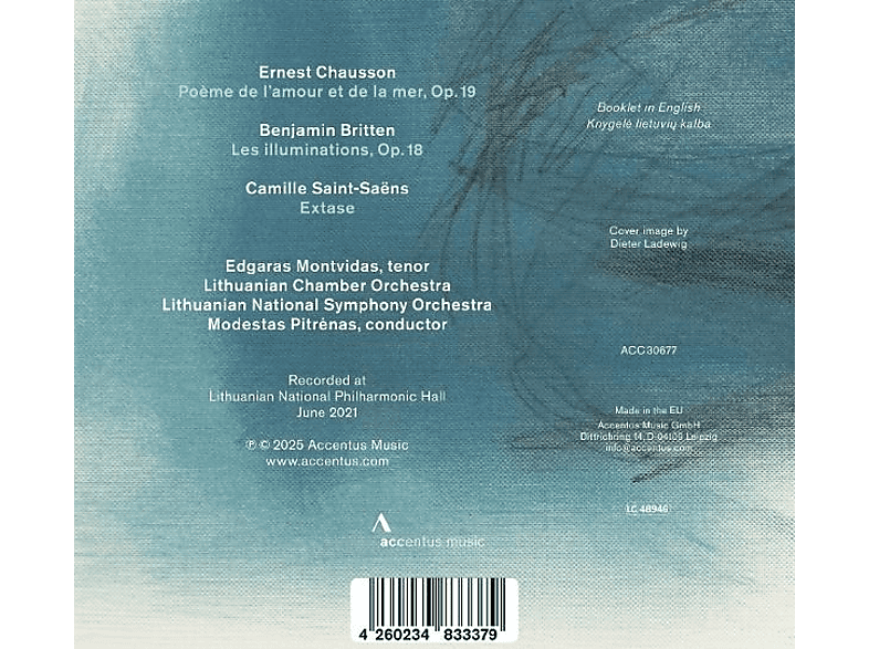 Thumbnail - Lithuanian Chamber Orchestra/Lithuanian National Symphony Orchestra/Montvidas, Edgaras/Pitrenas, Modestas - Chausson: Po...