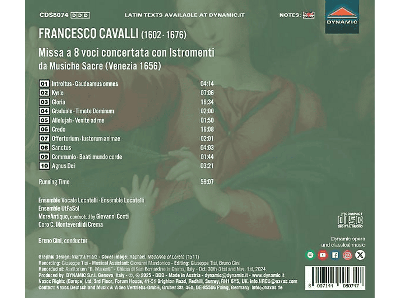 Thumbnail - Conti, Giovanni/Coro Claudio Monteverdi di Crema/Ensemble Locatelli/Ensemble UtFaSol/Ensemble Vocale Locatelli/Gini, Bru...