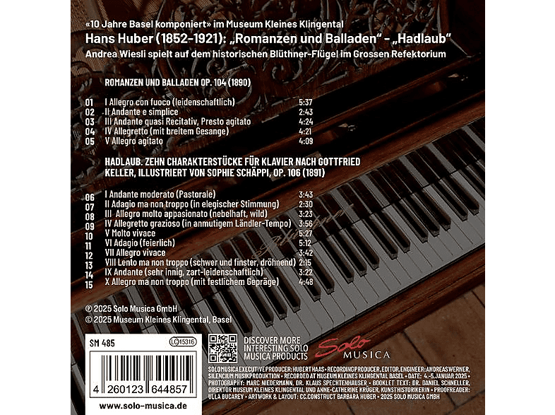 Thumbnail - Andrea Wiesli - Huber: Romanzen und Balladen / Hadlaub (CD)