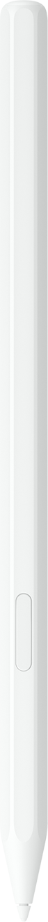 Un objet vertical, blanc, avec un rectangle légèrement arrondi au milieu. L'objet a de fines lignes verticales.