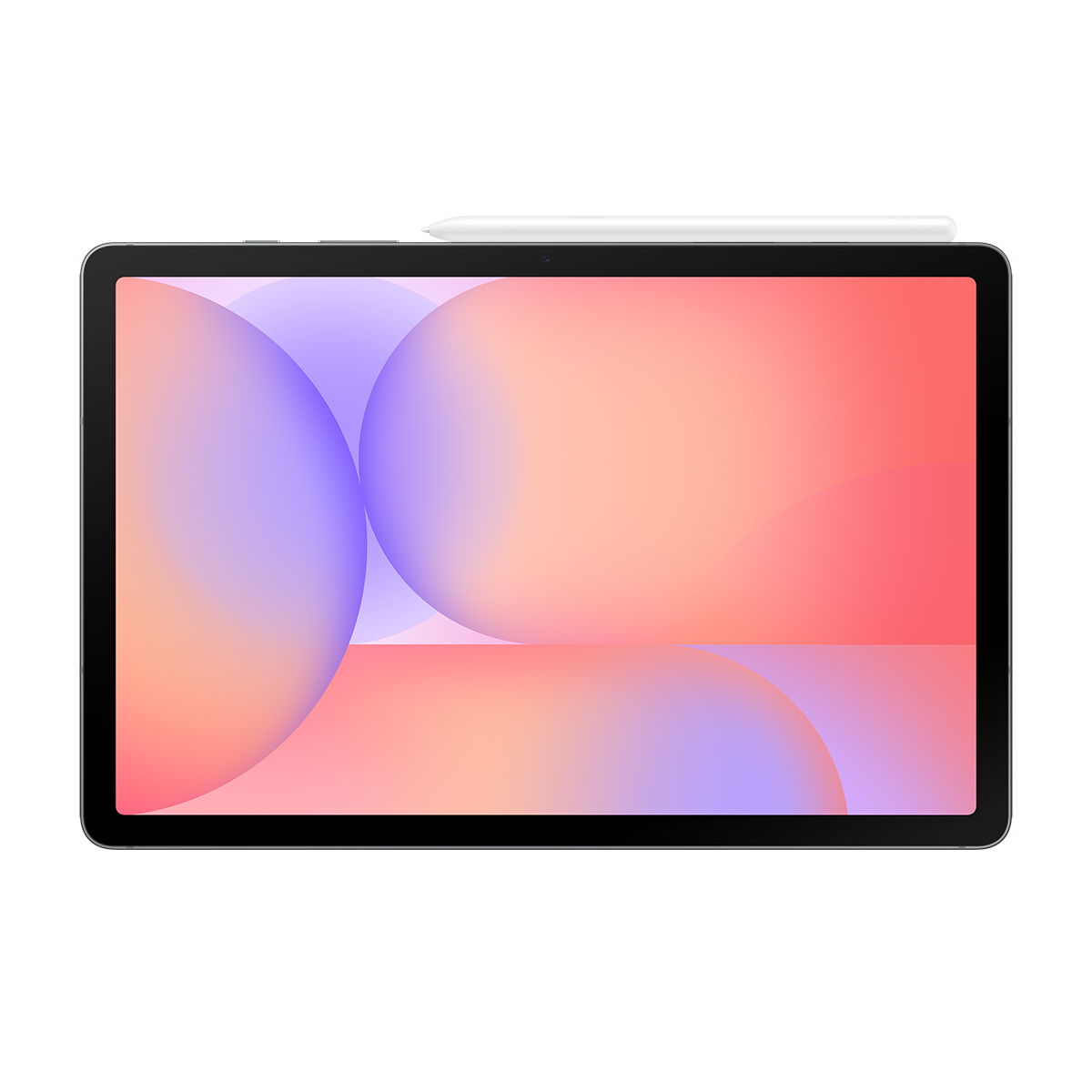 Üzerinde bir kalem bulunan, renkli gradyan ekrana sahip bir tablet. Ekran turuncu, pembe ve mor karışımı gösteriyor.