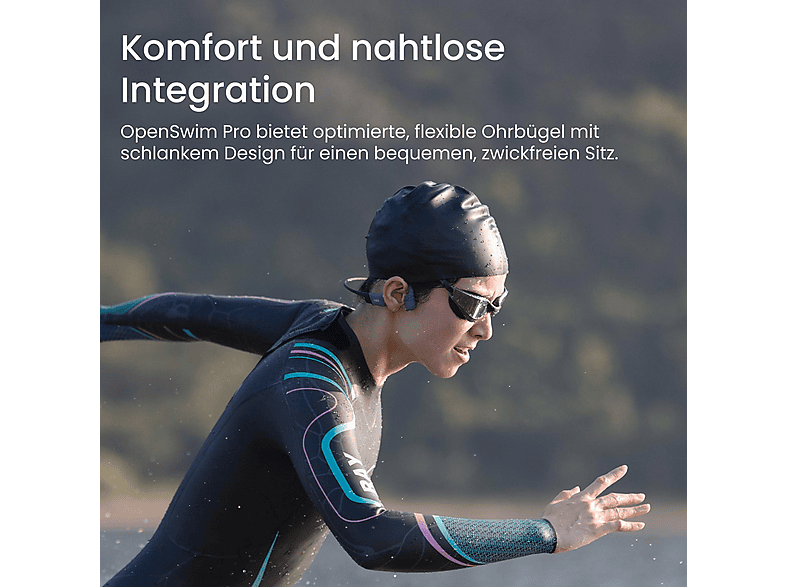 Thumbnail - SHOKZ OpenSwim Pro, Open-ear Kopfhörer Bluetooth Grau