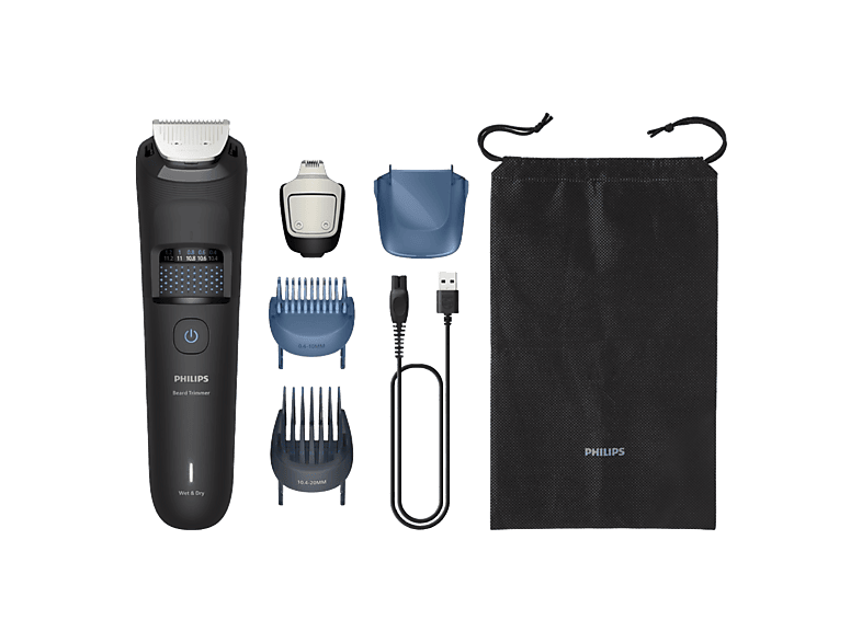 Barbero - Philips Series 5000 BT5775/15, 40 longitudes con bloqueo, Tecnología BeardSense, Autonomía 100 min, Cuchillas autoafilables, Uso seco/húmedo