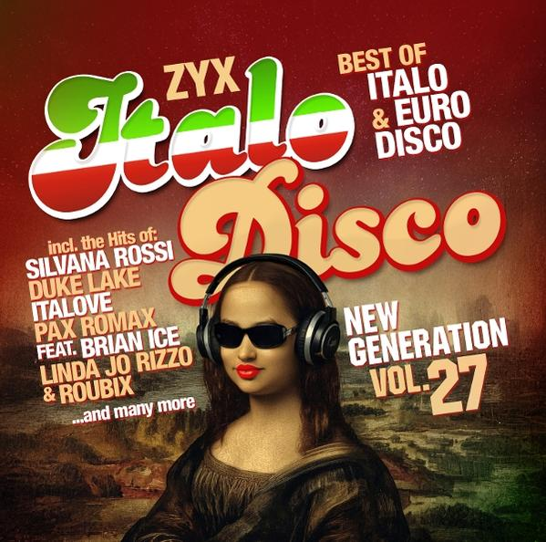 Cover für "Best of Italo & Euro Disco New Generation Vol. 27" mit Mona Lisa mit Kopfhörern.