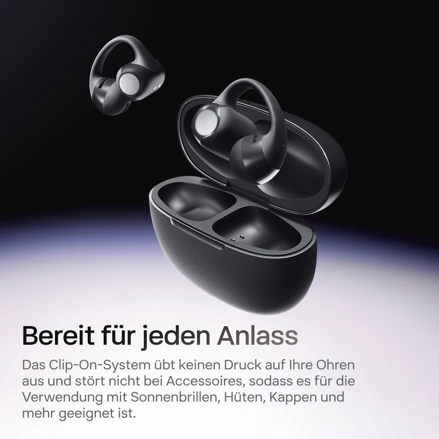 SHOKZ OpenDots ONE, Open-ear Kopfhörer Bluetooth Black | SATURN