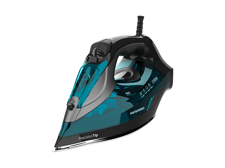 Plancha de vapor - Cecotec Fast&Furious 5055 Pro, 255 g/m, 0.4 l, Azul
