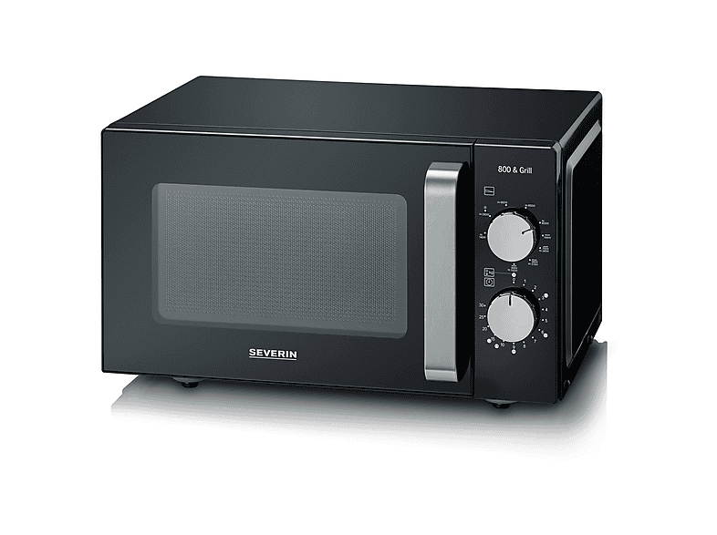Severin MW7762 Mikrowelle mit Grill (990 Watt, Freistehend, 20 l, Schwarz / Edelstahl) — Foto 2 von 4