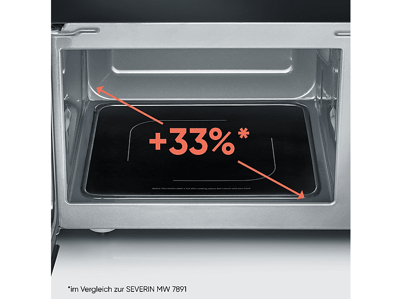 Severin MW7762 Mikrowelle mit Grill (990 Watt, Freistehend, 20 l, Schwarz / Edelstahl) — Foto 3 von 4