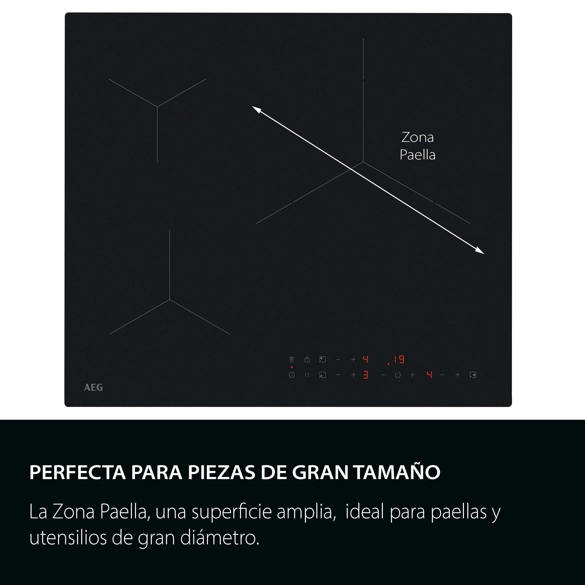 Perfecta para piezas de gran tamaño: ideal para paellas y utensilios de gran diámetro.