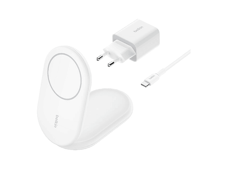 REACONDICIONADO Seminuevo Muy bueno Cargador móvil inalámbrico - Belkin WIB007VFWH, Compatibilidad con Dispositivos que funcionen Estándar Qi2, 15W
