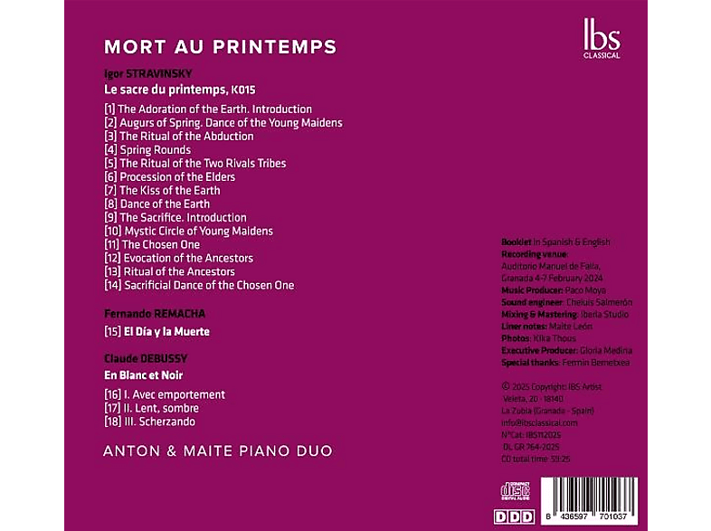 Thumbnail - Anton & Maite Piano Duo - Mort au Printemps (CD)