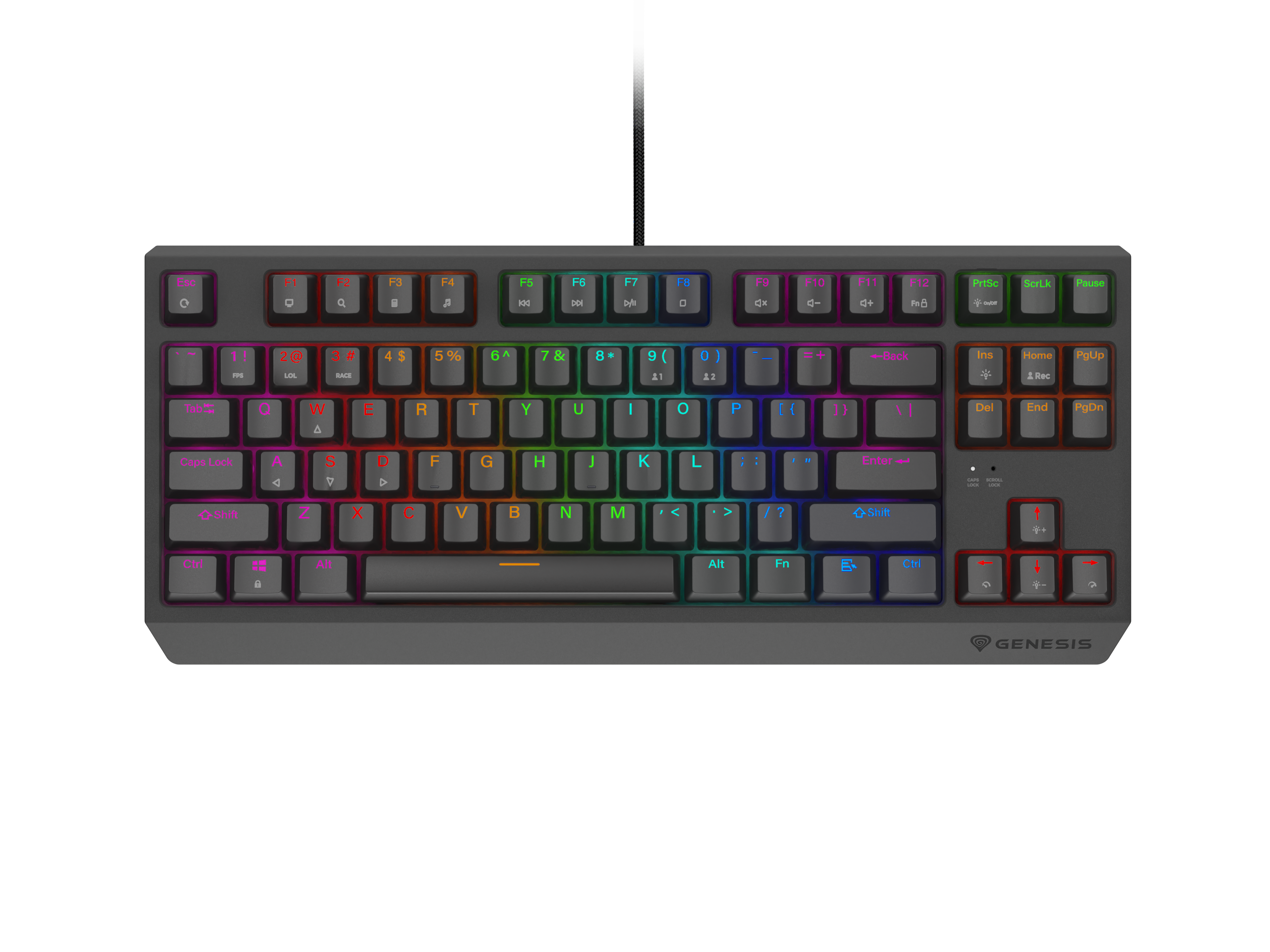 GENESIS Thor 230 TKL Lite vezetékes billentyűzet, Outemu Red mechanikus kapcsolók, Magyar, fekete (NKG-2331)