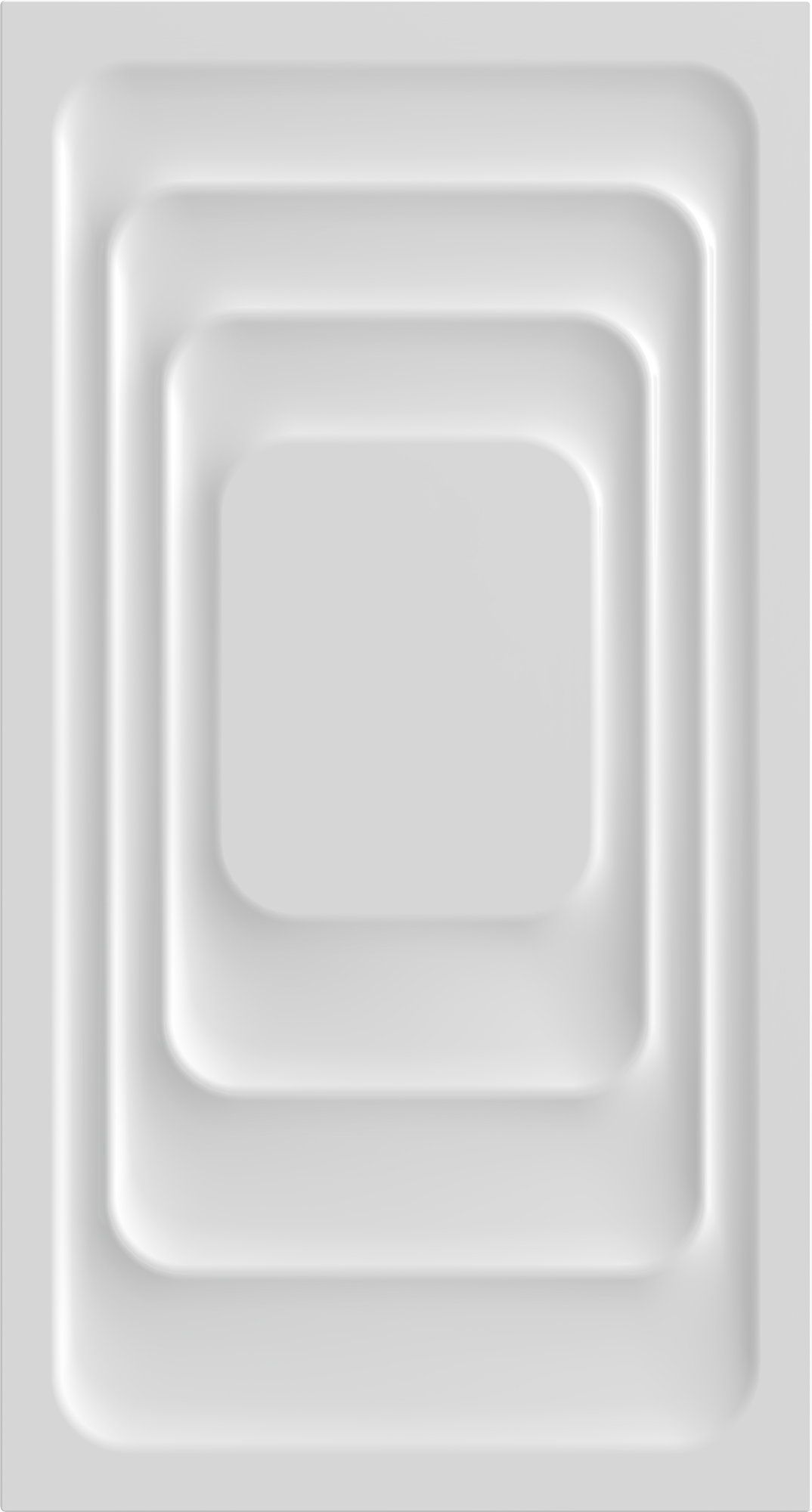 Biały, prostokątny, warstwowy wzór. Widoczne są prostokąty zagnieżdżone, tworzące wrażenie głębi i wymiaru.