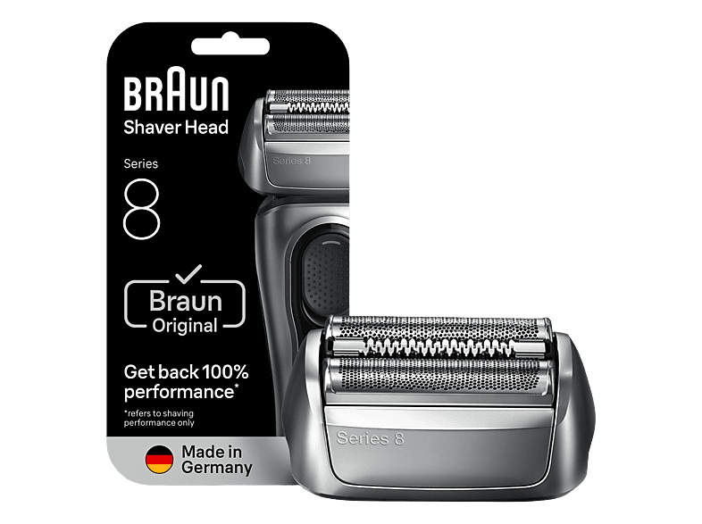 Recambio para afeitadora - Braun 83M, Compatible con afeitadoras Series 8, Plata
