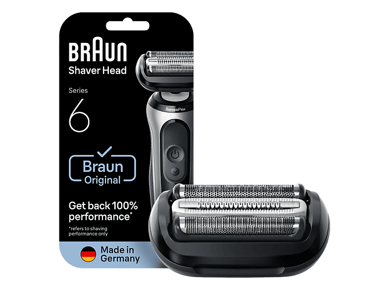 Recambio para afeitadora - Braun 64B, Compatible con afeitadoras Series 6, Negro
