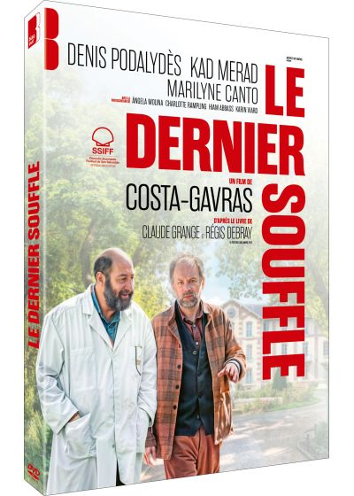 Couverture DVD avec deux hommes, un en blouse blanche, l'autre en veste à carreaux. Le titre est 'Le Dernier Souffle'.