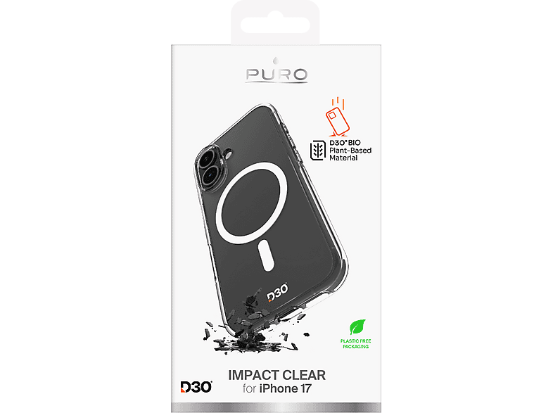 Etui PURO Impact Clear D3O MagSafe do Apple iPhone 17 Przezroczysty – zdjęcie 3