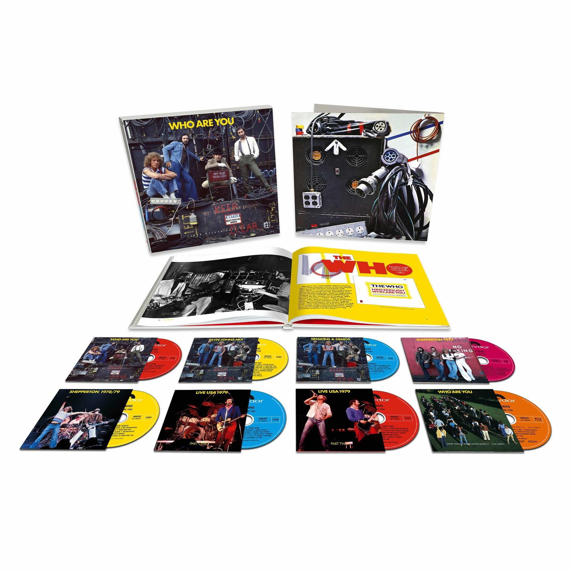 Album set with multiple CDs and a book. The cover art features the band 'The Who'.